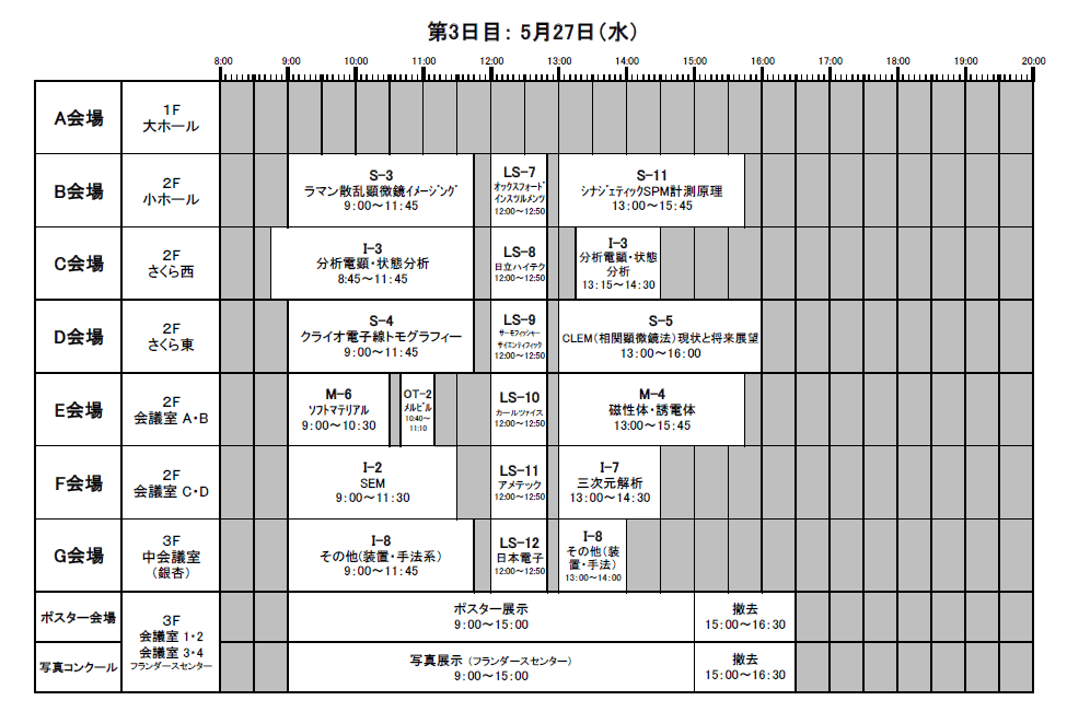 大会日程表 5月27日